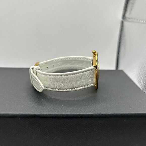 L. A. EXPRESS MOTHER OF PEARL LADIES LOGO WATCH  White Leather Strap - Picture 8 of 8